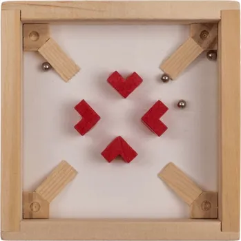 Hlavolam Dřevěný mini motorický labyrint s kuličkou Barva: Bílá