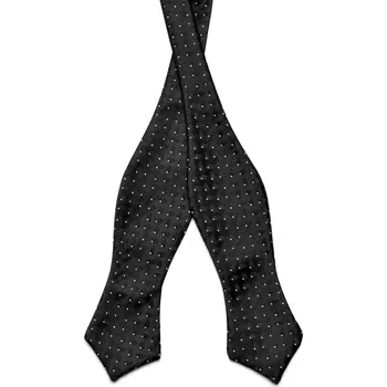 Černý vázací motýlek s bílými puntíky - Tailor Toki