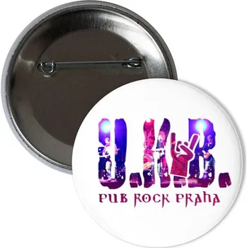 Odznáček s potiskem Placka bílá live