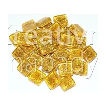 Mozaiková sada S83-10a Skleněná mozaika třpyt žlutá 10x10mm - 560101000016