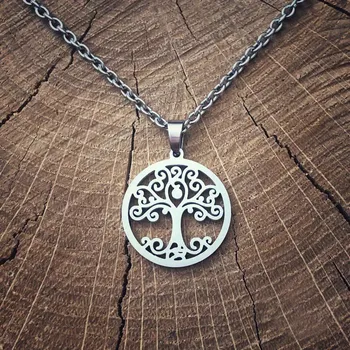 Řetízek Řetízek strom života v kruhu z chirurgické oceli