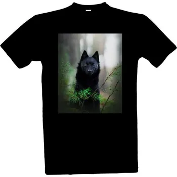 Pánské tričko T-shock Tričko s potiskem Šiperka v lese pánské černá