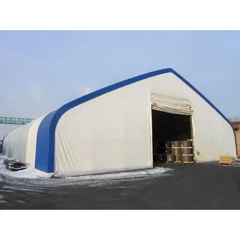 Zahradní stan Plachtová hala | Šířka 21,35 m | Výška 8,54 m Barva: Šedá, Délka: 30,5 m