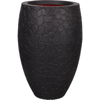 Květináč Capi Nature Clay NL Vase Elegant Deluxe Black Ø 50 cm / V 72 cm