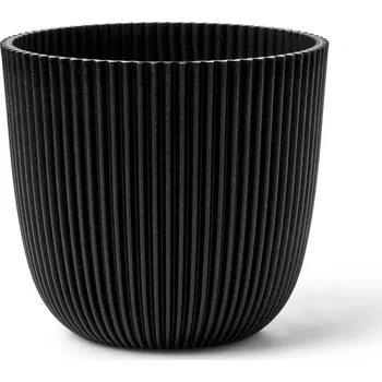 Květináč Capi Nature Groove Made With Planter Ball Textile Black Ø 13 cm / V 12 cm