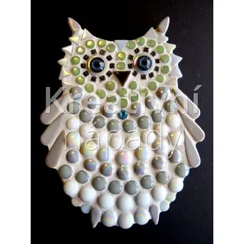 Mozaiková sada Mozaikový set, bílošedá sova, 15 cm - 560101000212