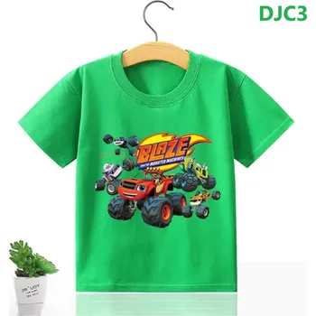Dívčí tričko Dětské tričko s potiskem ze seriálu Plamínek a čtyřkoláci (Blaze and the Monster Machines) - zelené Motiv: DJC3, Velikost: 120