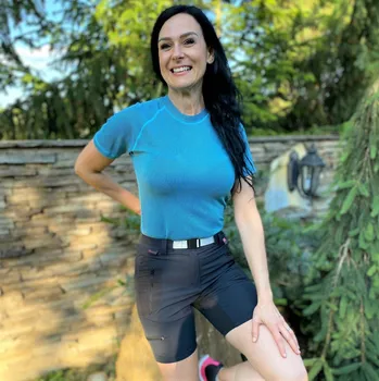 Dámské tričko Dámské modré termo tričko Velikost: L