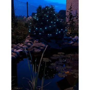 LED páska DECOLED Venkovní LED řetěz SOLÁRNÍ 5 m, ledová bílá, 50 diod