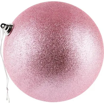Velikonoční dekorace DECOLED Plastová koule, prům. 30 cm, jemně růžová, glitter