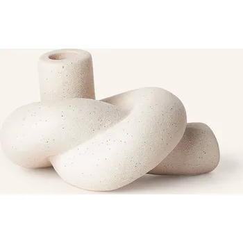 Svícen Westwing Collection Svícen Nodo, krémová