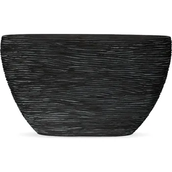 Květináč Capi Nature Rib Planter Oval Black V 35 cm / D 59 cm