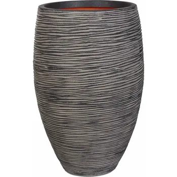 Květináč Capi Nature Rib NL Vase Elegant Deluxe Anthracite Ø 50 cm / V 72 cm