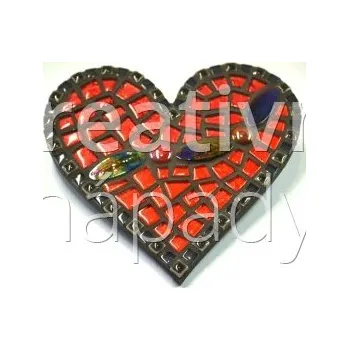 Mozaiková sada Set - srdce červené 21 x 20 cm - 560000000158