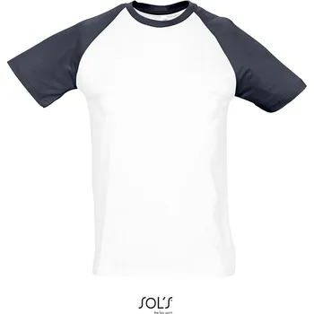 Pánské 2-barevné raglánové tričko Funky white-navy XXL