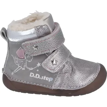 Dívčí tenisky Zimní boty DDstep 070 - stříbrné s vílou 20