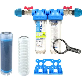 vodní filtr PRODO Sada filtru Senior 10" DUO. Komplet připojení 1". Filtrace nečistot, zápachu a chuti (LA-SX)