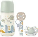 Suavinex Sada láhev 270 ml + dudlík fyziologický 0 - 6 m + klip Dreams Zelená