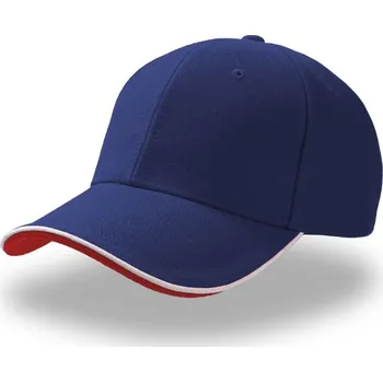 Kšiltovka Těžká broušená 6 panelová sandwich kšiltovka Pilot Piping Sandwich royal-white onesize