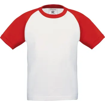 Chlapecké tričko Dětské raglánové kontrastní tričko Base-Ball /kids white-red 7-8