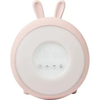 Venkovní osvětlení Rabbit & Friends Dětská lampička s budíkem | růžová