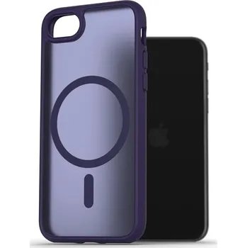 Pouzdro na mobilní telefon AlzaGuard Matte Case Compatible with Magsafe pro iPhone 7 / 8 / SE 2020 / SE 2022 tmavě fialový