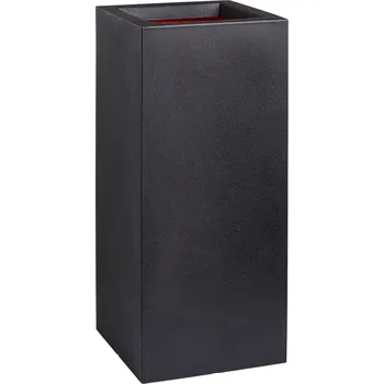 Květináč Capi Urban Smooth NL Planter Rectangle Black V 79 cm / D 36 cm