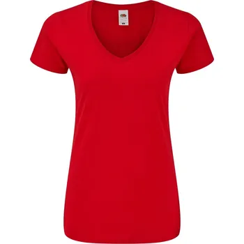 Dámské tričko s výstřihem do V Lady-Fit Iconic 150 V-Neck T red XS