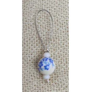 Příze SalesMall Značkovač porcelánový korálek modré květy 18