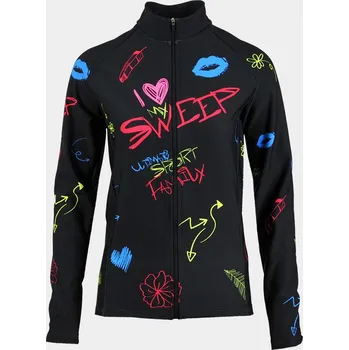 Dámská mikina SWEEP Dámská mikina elastická na tělo se zipem SWJ059 černo barevná Velikost: S