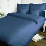 Povlečení bavlněný satén UNI - tmavě modrá 140x200+70x90