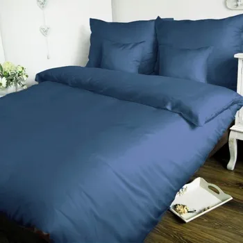 Povlečení Povlečení bavlněný satén UNI - tmavě modrá 140x200+70x90