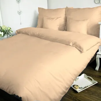 Povlečení Povlečení bavlněný satén UNI - oříšková 140x200+70x90