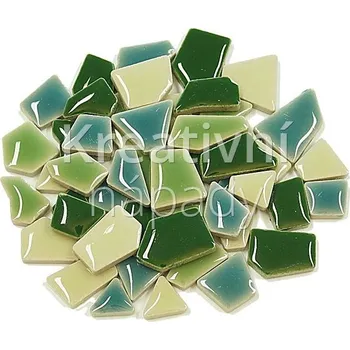 Mozaiková sada Mozaika zlomky 5-15x4 mm zelený mix 200g - FM39e - 560204070025