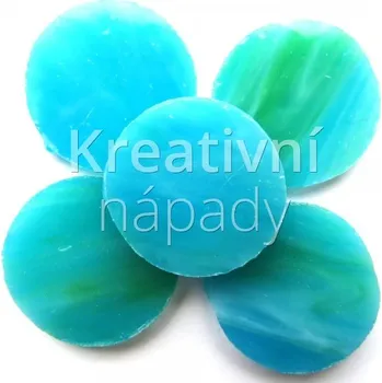 Mozaiková sada Mozaika kolečko 40mm - papoušková modrá - 560101000106