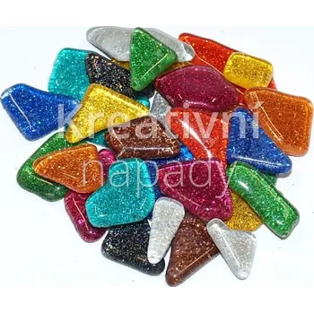 Mozaiková sada S89-99 Skleněná mozaika třpyt mix zlomky, 100g/bal - 560101007