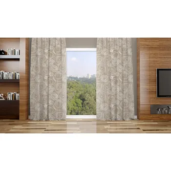 Orbytex Zatemňovací závěs hotový - klubíčka béžová Rozměry: Š/V 145x150 (1ks), Vršek závěsu: ŘASÍCÍ STUHA