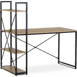 Autronic PSACÍ STŮL s regálem - v dekoru dub, kov + dřevo