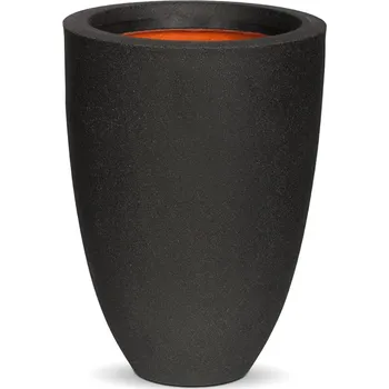 Květináč Capi Urban Smooth NL Vase Elegant Low Black Ø 26 cm / V 36 cm
