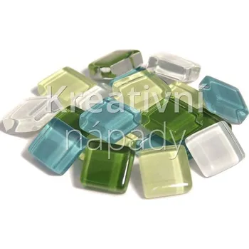 Mozaiková sada Skleněná mozaika S39 zelený mix, 10x10 mm, 200g - 560204030025