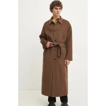 Dámský kabát Vlněný kabát Nanushka LUCIAN hnědá barva, přechodný, NM24FWJK02678 98X, vel. L