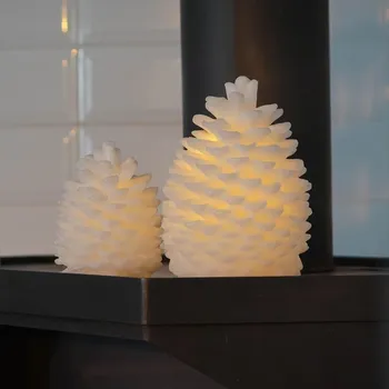 LED páska DECOLED Sada 2 svíček, bílé šišky, s dálkovým ovladačem