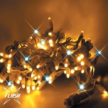 LED páska DECOLED LED světelný řetěz FLASH, 5 m, teple bílá, 60 diod, IP44