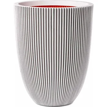 Květináč Capi Nature Groove NL Vase Elegant Low Ivory Ø 46 cm / V 58 cm