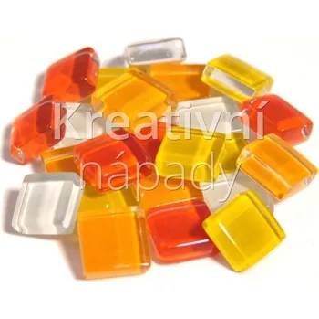 Mozaiková sada Skleněná mozaika S59 žlutočervený mix, 10x10 mm, 200g - 560204030027