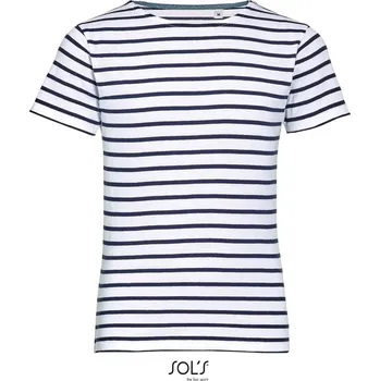 Dětské pruhované tričko Miles Kids white-navy 8 Y
