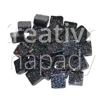 Mozaiková sada S85-10a Skleněná mozaika třpyt černá 10x10mm - 560101000018