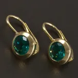 Goldpoint Zlaté kulaté náušnice synt. smaragd Váha: 1.96 g