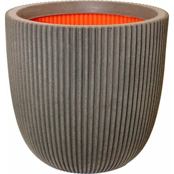 Květináč Capi Nature Groove NL Planter Ball Warm Taupe Ø 54 cm / V 52 cm