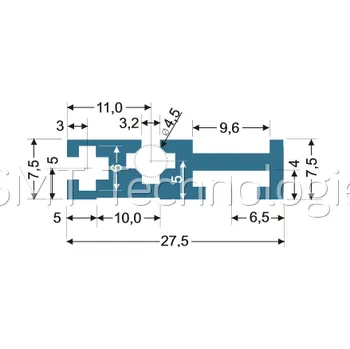 Stavební profil Hliníkový profil 2, 19" Rack, lišta, délka 1000 mm - 171101010073